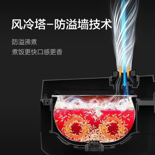 SUPOR rice cooker 4-5 people large capacity 5 liter blue diamond small fast ball kettle liner household non-stick firewood rice multi-function micro-pressure smart rice cooker SF50FC661