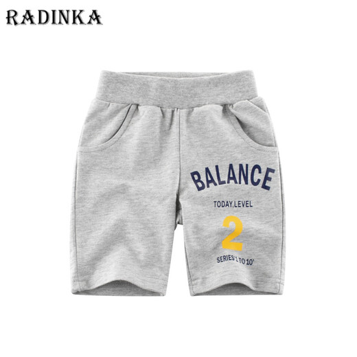 Radinka2025夏新款纯棉休闲短裤洋气韩版运动中小儿童男童中裤休闲裤KID 6218 黑色 110 cm