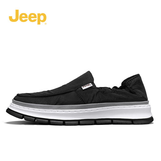 Jeep canvas shoes for men in summer new product breathable one-foot lazy shoes ice silk cool youth anti-slip soft sole casual shoes for men black (sports size) 44 (270mm)