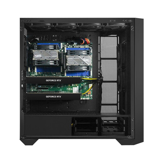 朴赛 双路EPYC霄龙9754/9654 DeepSeek本地化部署 图形工作站/CPU渲染/仿真计算/有限元分析工作站主机 双路霄龙9554 3.1G 128核256线程 含64G内存1T固态集成显卡