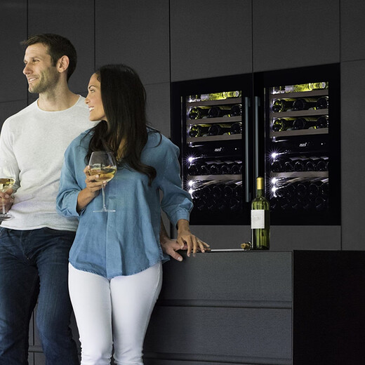 Gironde BI48S built-in red wine cabinet, constant temperature wine cabinet, beverage cabinet, tea refrigerator, household high cabinet built-in for restaurants and bars, frequency conversion-885 high full glass door dual temperature, 42 bottles