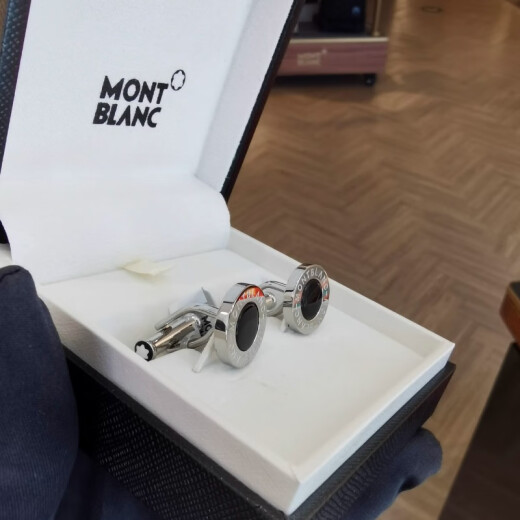 Montblanc Montblanc Business französischer Männer schwarzer Achat formelle Manschettenknöpfe Counter Seal Black Achate