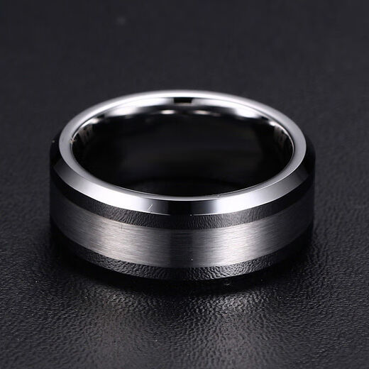 Tongrubi Zheng Tungsten Steel Ring Trendy Men's Personality Temperament Index Finger Ring High-quality Ring Gift Engraving 520 Gifts 6MM Black Gold Ring (11153)_Meiwei No. 6