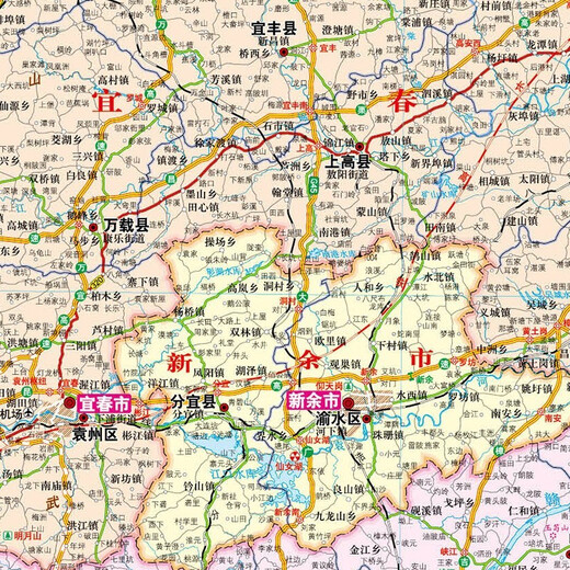 江西地图 2025年江西省政区交通地形图 1068*749毫米