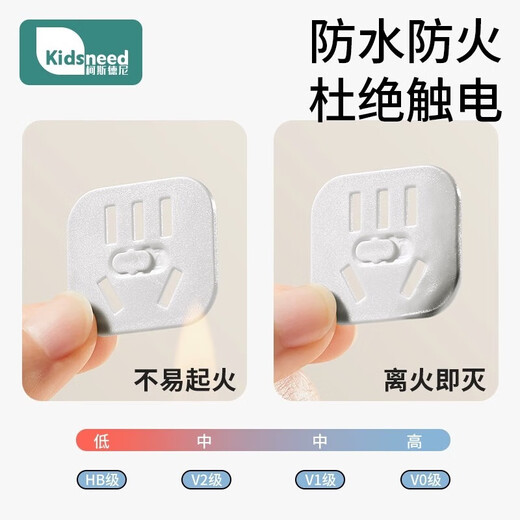 Kidsneed Socket Anti-Child Shock Protective Cover Baby Plug Safety Plug Baby Power Switch Plug Hole Cover Slide Switch Three Holes - 6 Pack