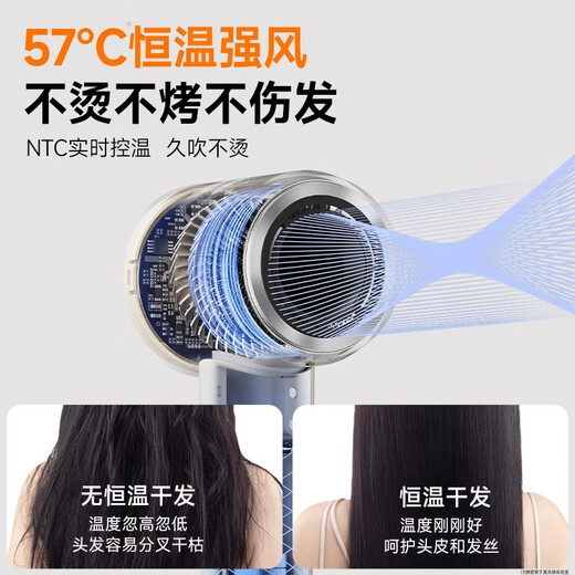 AUX high-speed hair dryer for home, silent negative ions, high power, no damage to hair, strong wind, quick drying, hollow hair dryer, portable high-end hair dryer, birthday gift for girlfriend, white, 900 million moisturizing negative ions + super fast drying + 6 blowing modes