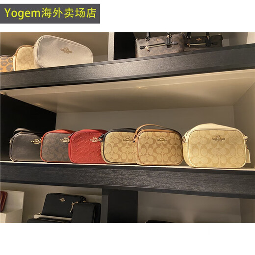 蔻驰（COACH）木木北奥莱24新JAMIE椭圆牛皮斜跨女款相机包 19. C9926 深棕老花红拼 MINI