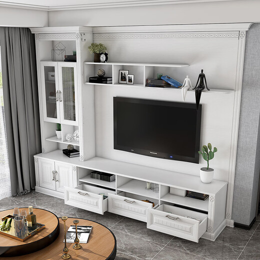 Sofia whole house custom TV cabinet coffee table combination simple living room multi-functional TV cabinet side cabinet European style floor cabinet custom earnest money