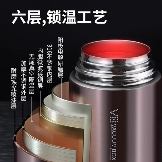 NRMEi stew beaker 316 stainless steel smoldering pot stew porridge pot artifact large capacity insulated cup for men and women double-layer insulated lunch box champagne gold insulated bag + recipe 800ml antibacterial 316 stainless steel liner | free tableware