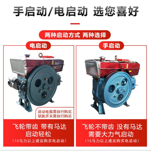 Changzhou Dieselmotor Einer Zylinder wassergekühlt mit voller PS-Motor kleiner Traktor landwirtschaftlicher elektrischer Start wassergekühlter Dieselmotor ZS1105 Elektrischer Start Dieselmotor 18 PS 18 PS