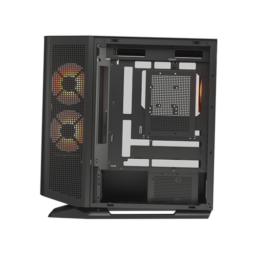 Gujia Starship FV270 Black Gaming Computer Desktop Host Case Supports 360 Water Cooling Rotating Table/ATX Motherboard/Quick Release on Four Sides/270 Ocean View Room