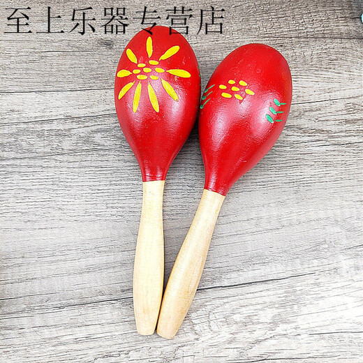 
Large wooden sand hammer Orff musical instruments Children's percussion instruments Kindergarten early education teaching aids Music Sand Ball Primary School Large sun flower blue sand hammer one length 24 cm solid wood
