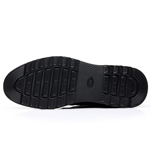 
Portulese leather shoes for men versatile lace-up business formal casual shoes lightweight round toe daddy shoes 6627 black 44
