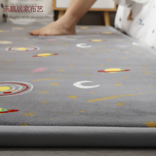 NIANJIE thickened bedside carpet baby anti-fall mat bedroom living room bay window tatami children winter Japanese style Starry Sky Series - Black Width 40 Length 120 cm