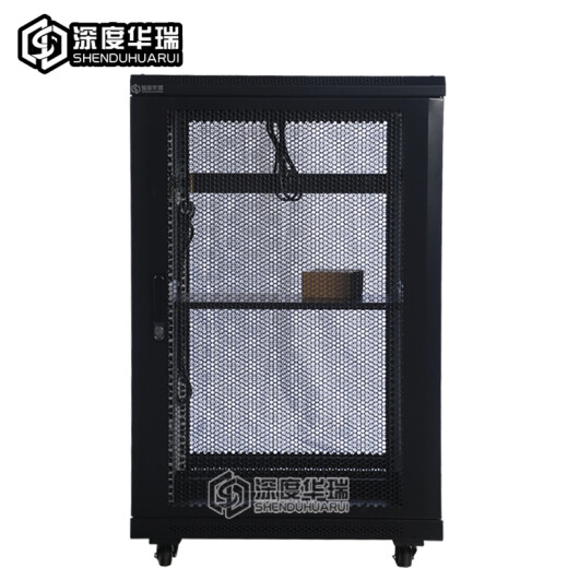 深度华瑞网络设备弱电机柜带锁 600深/宽 加厚款 适用网络交换机/UPS电源/监控 前后单开网门 WA-6627 600*600*1400 27U