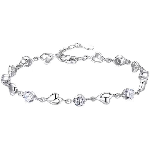 Nilan pt950 platinum bracelet for women PT950 light luxury niche diamond bracelet Valentine's Day Star Love + exquisite gift box + certificate included