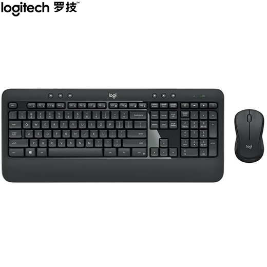 Logitech MK540 Tastatur- und Mausset, kabelloses Tastatur- und Mausset, Bürotastatur- und Mausset, volle Größe, schwarz, mit kabellosem 2,4-G-Empfänger
