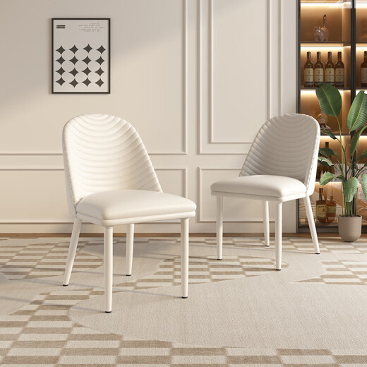 Pashaman (pashaman) rock slab dining table and chair combination round cream style minimalist modern dining table, caterpillar dining chair six Z0091