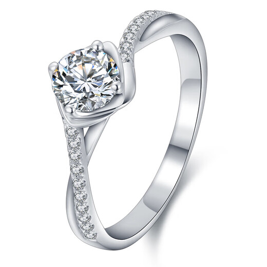 AVHE platinum ring micro-set twisted arm diamond ring laboratory-grown diamond 1 carat custom wedding gift Chinese Valentine's Day jewelry 1 carat D color cultured diamond-platinum ring