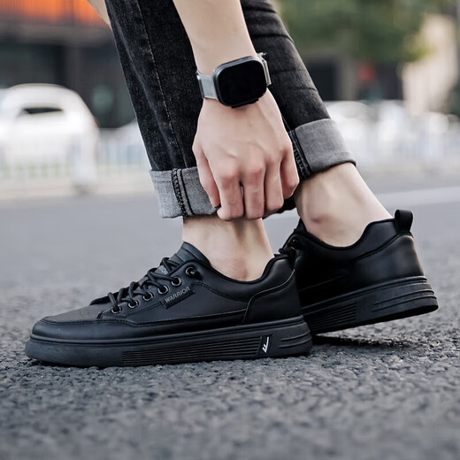 Warrior shoes men's shoes simple and versatile low top casual shoes outdoor breathable sports white shoes 901730 black 40