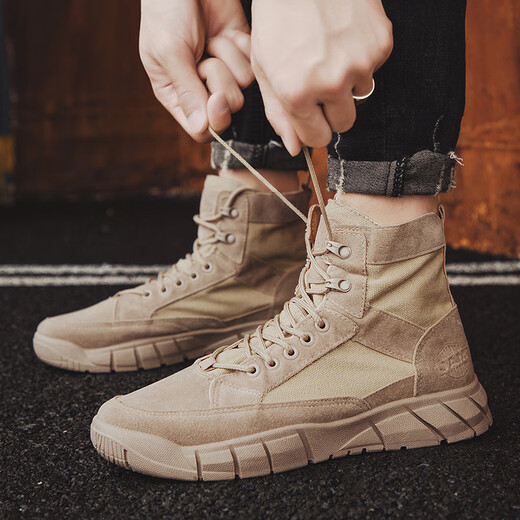 Changxiang Huili Martin Boots Men's Summer New Boots Boots Boots Boots para hombres High Top Shoes Trabajando al aire libre zapatos de moda de montañismo Khaki [actualización] 42