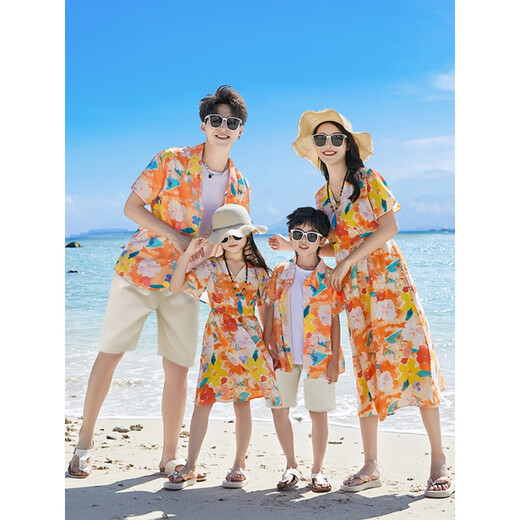 Zhaolu Hainan Island Clothing Parent-child Clothes Summer Beach Seaside Travel Sanya Hawaii Travel Wear Vacation Suit Beach Skirt 2XL