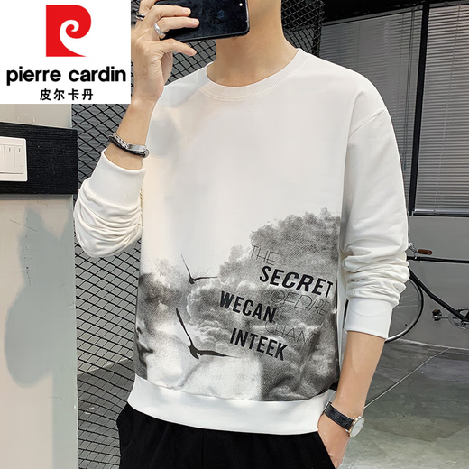 Pierre Cardin T-shirt à manches longues Sweat-shirt pour hommes Spring and Automne Hiver Nouvelle veste ronde Jack