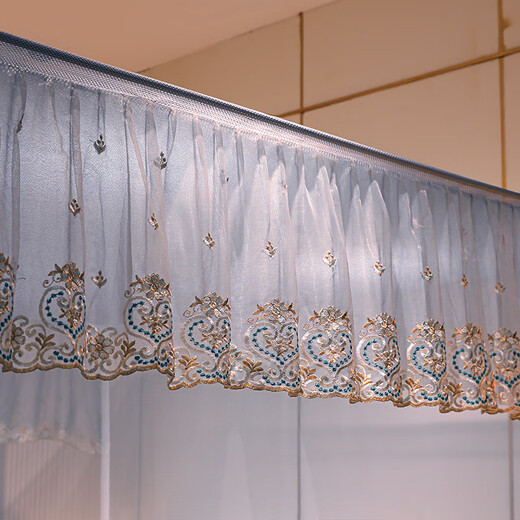 Yaluzhen Class A Antibacterial Anti-Fall Mosquito Net Stand 1.8m Bed Household Dust-proof Top Anti-Fall Mosquito Net Free of Installation and Painting for Baby and Child