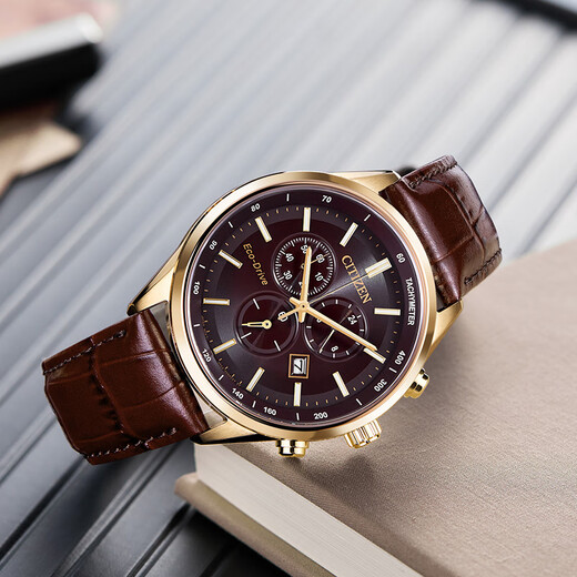 Citizen Japanese and Korean watch light kinetic energy date display calfskin strap classic business chronograph men's watch AT2573-07X AT2573-07X