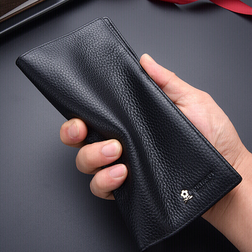 Mengtejiao Herren Brieftasche Herren Lange vertikale Leder Brieftasche Herren -Ticket Clip Herrenkarte Wallet für Freund Geburtstagsgeschenke Männer Männer