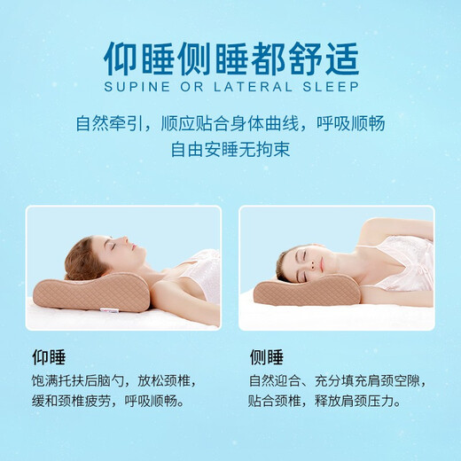 Oromax (aeromax) memory pillow cervical vertebrae memory foam pillow core neck pillow student dormitory summer cool pillow special for adult sleeping sand camel color 50*30*10/7CM