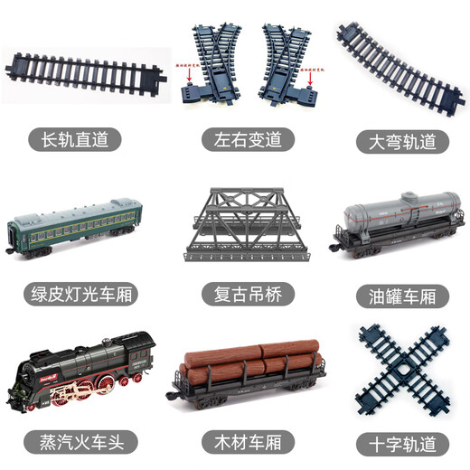 Fenming Retro Dampf Train Toy Track Accessoires für versammelte und ergänzte Vorderwagen -Fernbedienungsschienenwechsel 62906 Gesamtstrecke ohne Zug