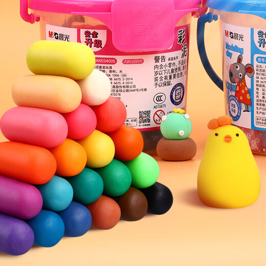 Morgenlicht (m/g) Farbe Ton AKE04071 Plasticine Safety Kindergarten Special Grundschüler DIY Handgefertigte Spezialspielspielzeugset -Set -Geruchsloser Schimmelpilze 24 Farben