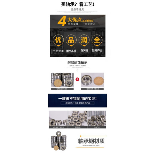 定制高速电机滚动轴承6200 6201 6202 6203 6204 6205 6206 ZZ RS 6200高速电机胶盖款10*30*9