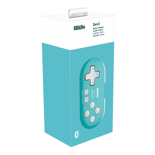 8BitDo Zero2 Mini Game Controller Anki Shortcut Key Tool Drawing Shortcut Key Assistant Wireless Mobile Phone Switch Game Console Steam Peacock Blue