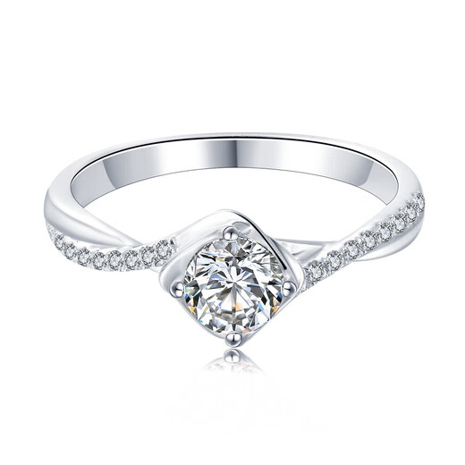 AVHE platinum ring micro-set twisted arm diamond ring laboratory-grown diamond 1 carat custom wedding gift Chinese Valentine's Day jewelry 1 carat D color cultured diamond-platinum ring