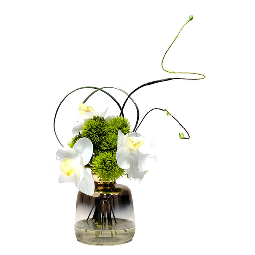 Décorations de fleurs d'imitation de luxe légère moderne personnalisée négocier la table basse de salle de modèle de bureau de salle de bain lavabo de toilette fausse décoration de fleurs 719 (un appareil à fleurs + combinaison d'art de fleurs)