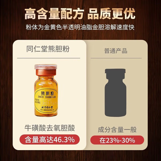 北京同仁堂熊胆粉 0.1g*3瓶金胆熊胆粉 护肝养肝护肝清热上火喝酒 平肝明目惊风抽搐目赤肝胆用药 1盒【喝酒应酬 熬夜加班】明目护肝