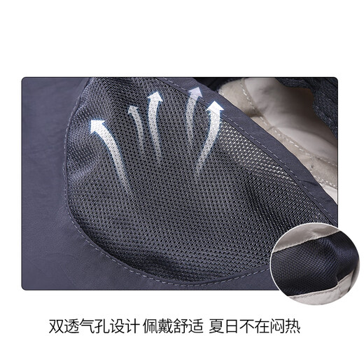 Camper COUTCAMP fishing sun protection hat men's fisherman's hat mask integrated face covering neck protection UV sun hat women's outdoor sunshade dark gray one size adjustable