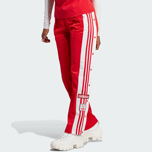 
Adidas Clover Sport Pants Women's Pants 2025 Summer New Side Breakfast Loose Breathable Casual Pants Wide Leg Pants IR9793 Red L