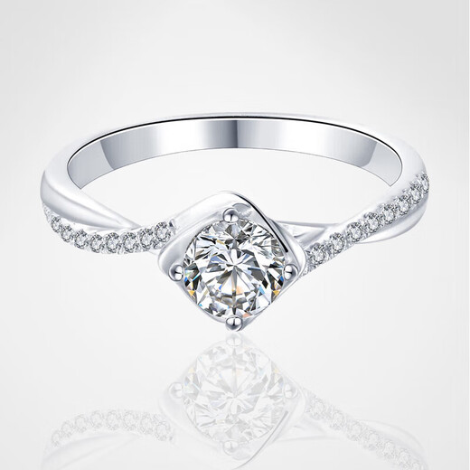 AVHE platinum ring micro-set twisted arm diamond ring laboratory-grown diamond 1 carat custom wedding gift Chinese Valentine's Day jewelry 1 carat D color cultured diamond-platinum ring