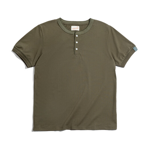 Maden Works American Muscle CleanTfit poids lourd Henry Shirt Pure Coton Old Qianfeng Amei Kaji T-shirt à manches courtes Green militaire d'été pour hommes [La taille est trop grande / Taille recommandée pour prendre une petite taille] xl (180 / 100a)