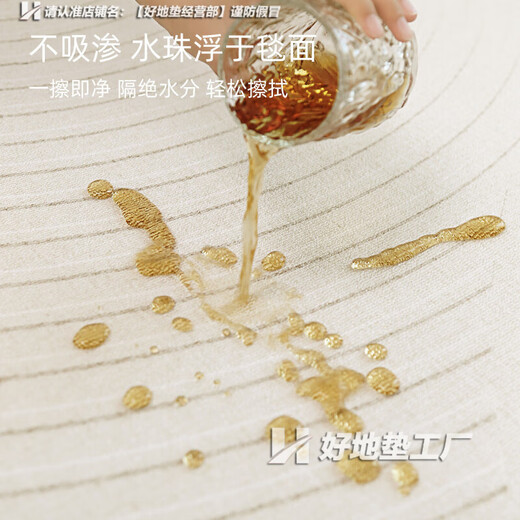 地毯客厅奶油风2025新款免洗可擦卧室房间床边毯家用沙发防水地垫 素线-15937 140*200cm 升级防水