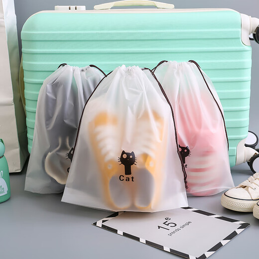 JING PING travel storage bag portable clothes sorting transparent small cloth bag underwear suitcase clothing seal bag package bag tie-tight 5 each large, medium and small