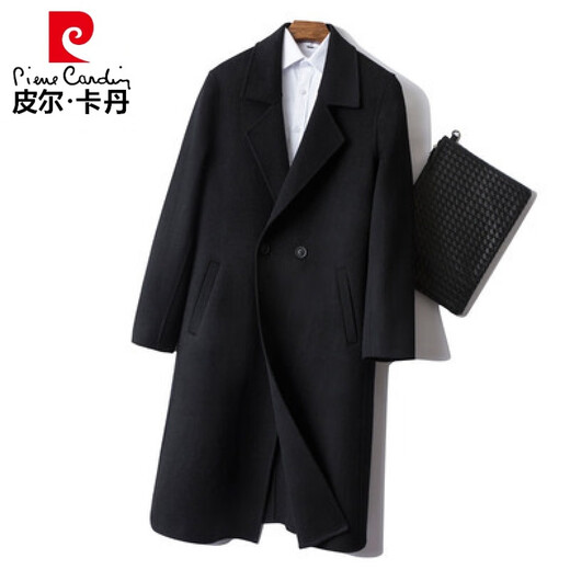 Pier Cardin Luxur Luxury Lutte haut de gamme haut de gaine de laine de haute qualité manteau en laine double face pour hommes haut de gamme en laine à double face sur le genou pour hommes Paleo xxl
