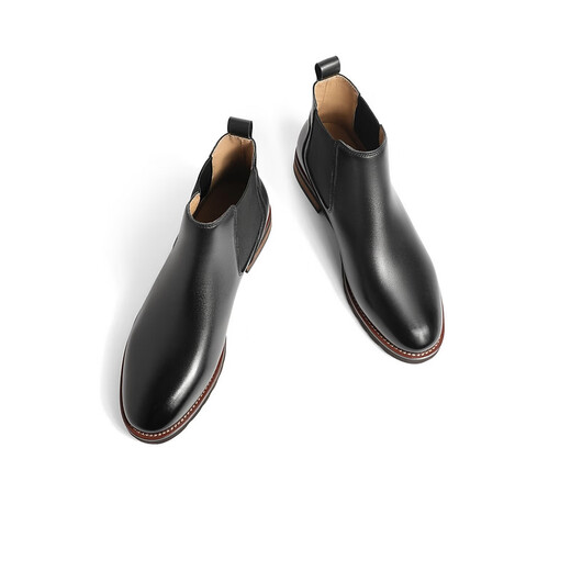 Belle Men's Shoes Cowhide Business British Chelsea Chimney Boots A0927DD2 Lista negra 42