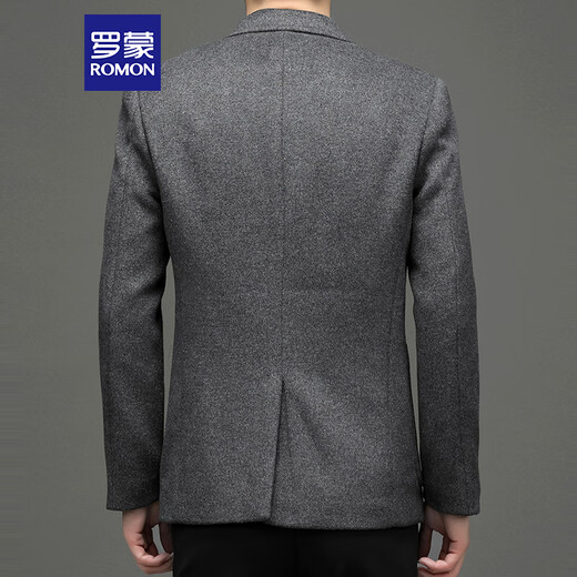 Romon Wool Suit Men's Automne et Hiver Business Casual Cost Cabe en laine Single Western Coat Men's XF51 Gray L