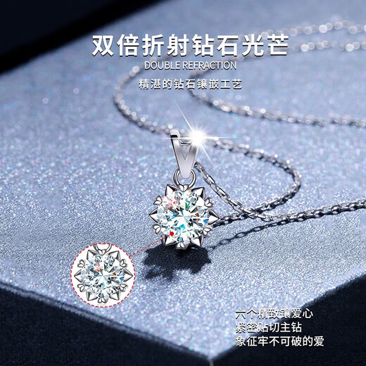 MZMZ platinum necklace women's pt950 platinum clavicle chain moissanite pendant Valentine's Day birthday gift for girlfriend local warehouse next day delivery - PT950 moissanite platinum necklace