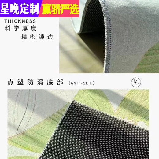 Star night ins style bedroom long bedside blanket master bedroom bed front carpet children's room pink small fresh and thick blue background daisy thickened crystal velvet does not hide gray and easy to beat 120*180cm soft and comfortable