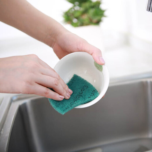 3M Scotch kitchen scouring pad, hotel catering industry dishwashing cloth, pot cleaning cloth, household cleaning rag 6105 small size * 5 pack (iron pot and dish)